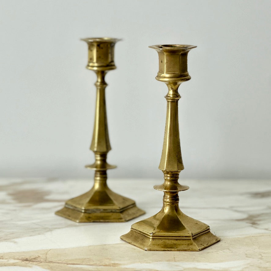 Jennings Brothers JB Brass Candlesticks - Pair