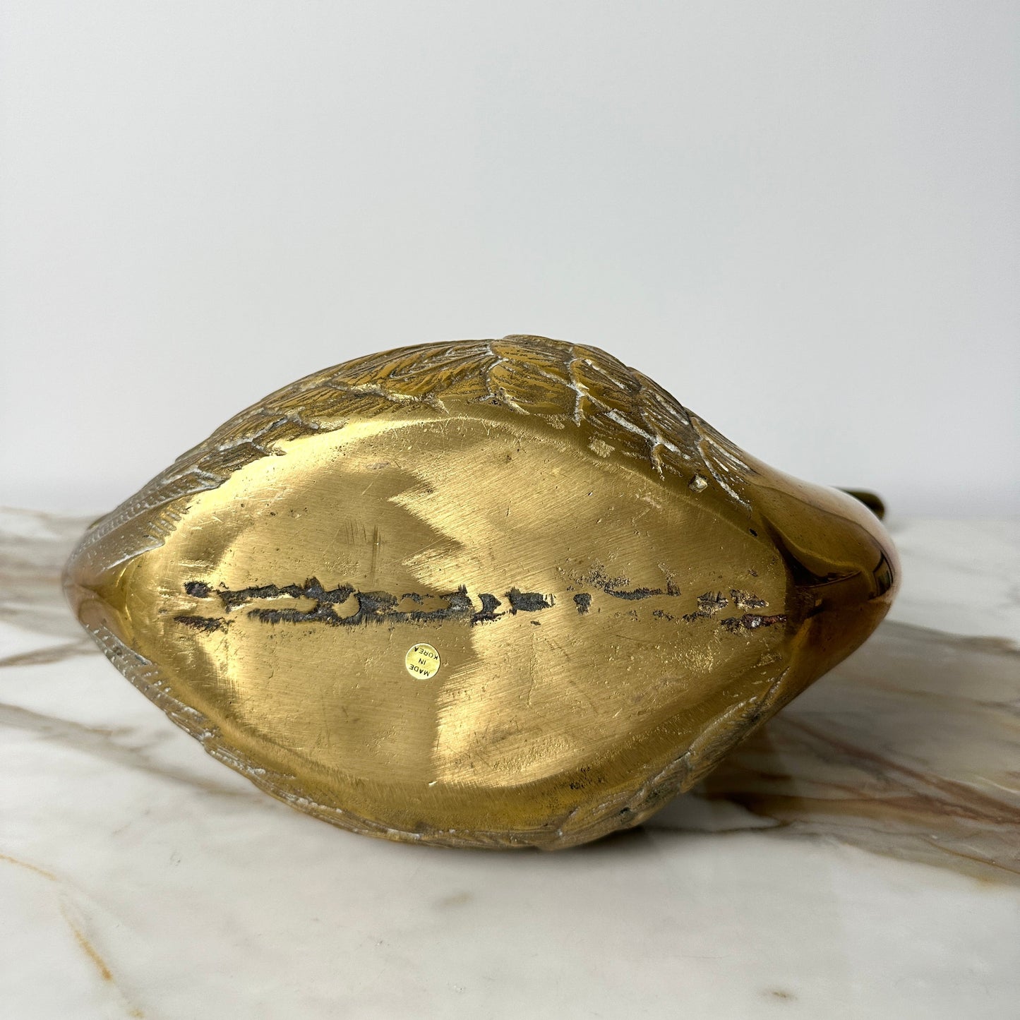 Hollywood Regency Large Brass Swan Planter