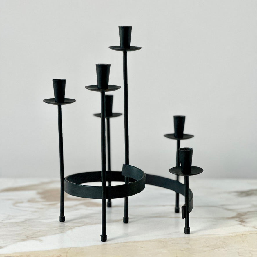 Swedish Metal Spiral Candelabra