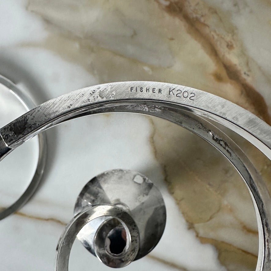 Fisher K202 Silver Plate Spiral Candlesticks - Pair