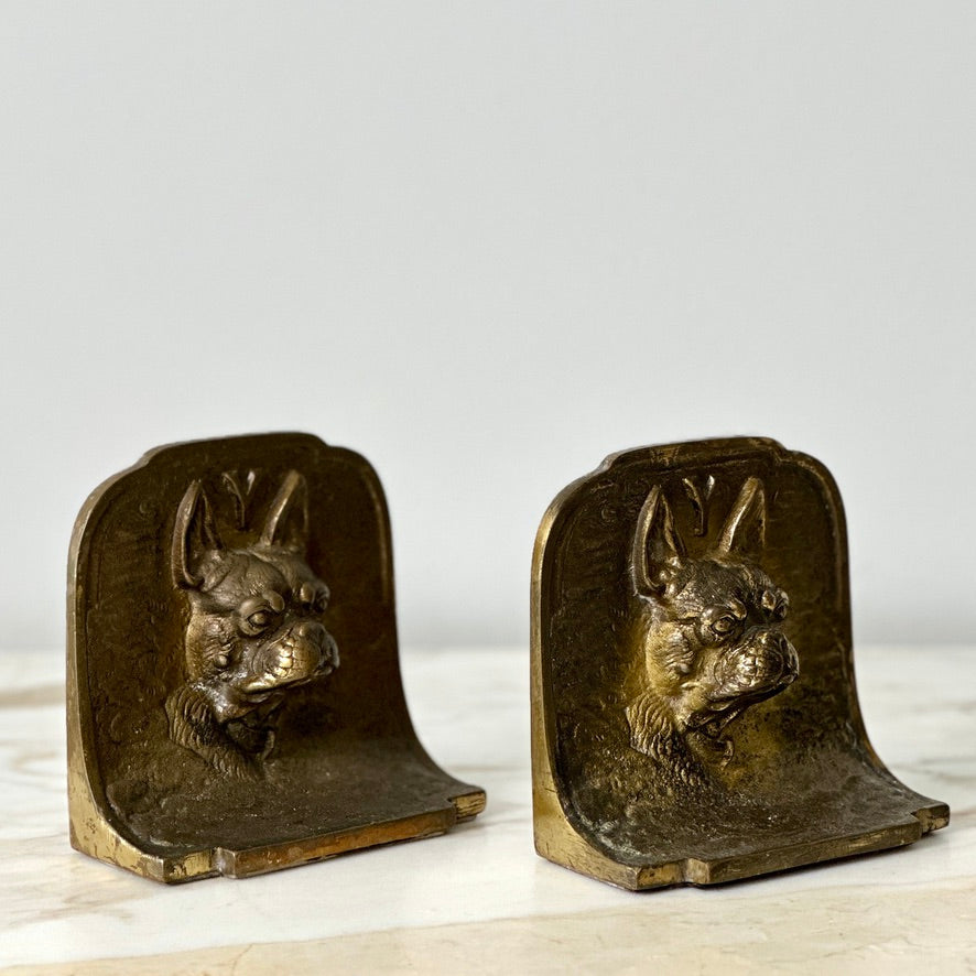 Cast Iron Bulldog Bookends - Pair