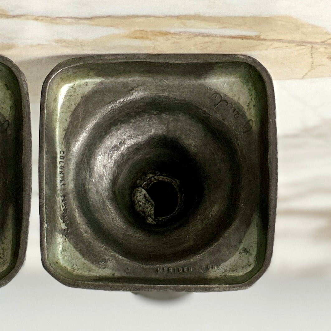 Colonial Casting Co Pewter Candlesticks - Pair