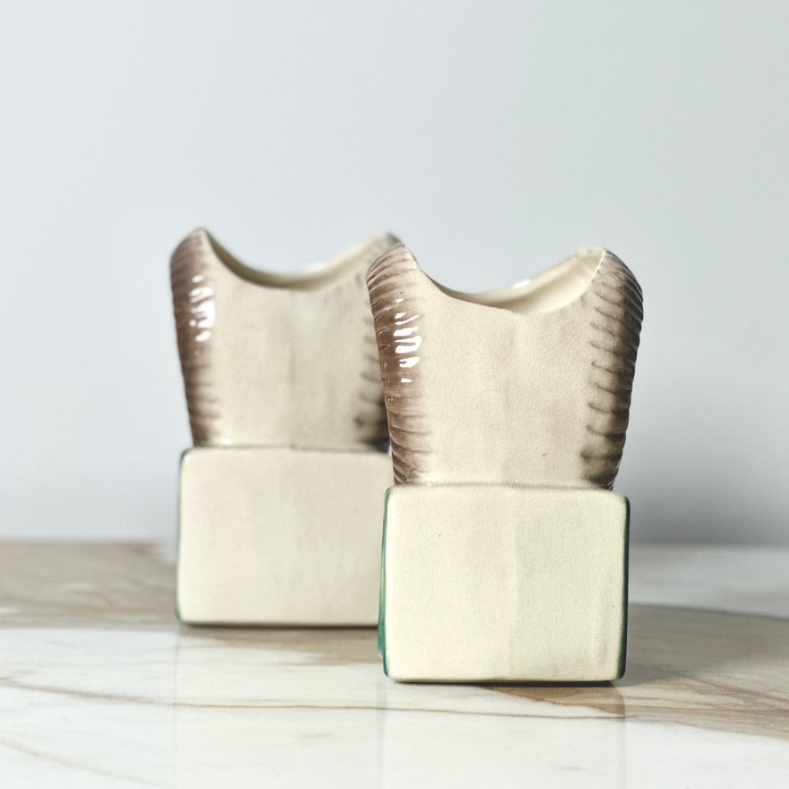 Royal Copley Ram Bookend Planters - Set