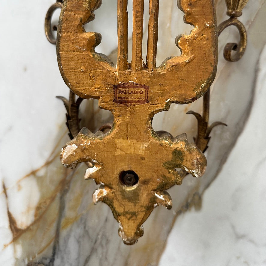 Palladio Italian Wood Carved Wall Sconce