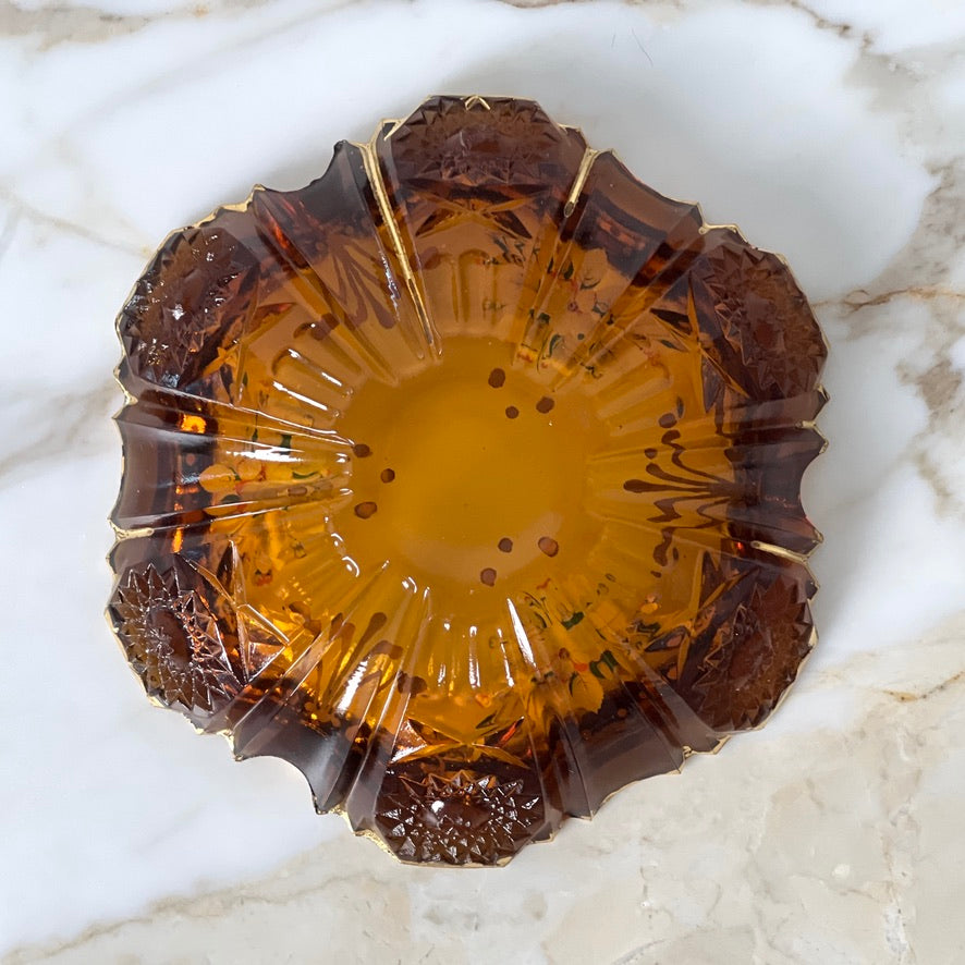 Floral Glass Ashtray