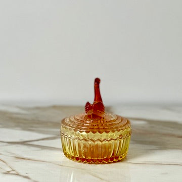Jeannette Glass Swan Dish w/ Lipstick Holder