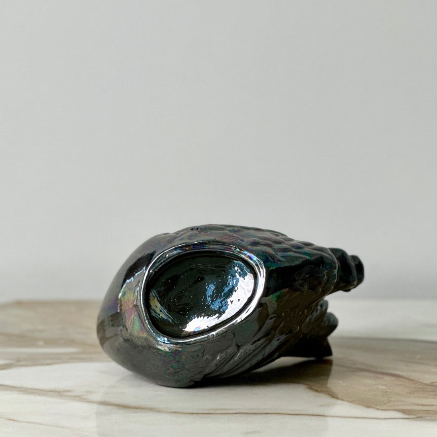 Iridescent Black Swan Planter