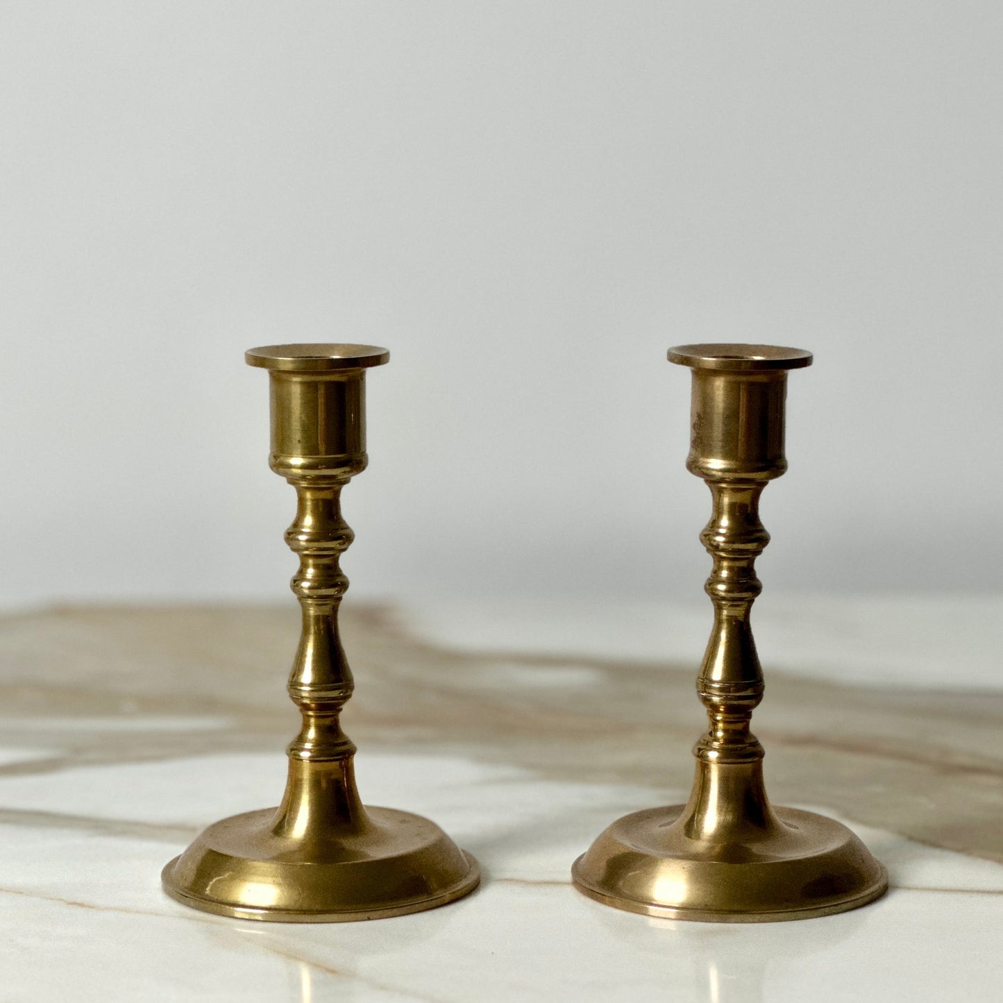 Small Brass Candlesticks - Pair