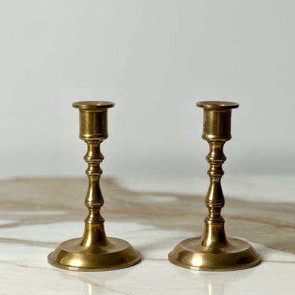 Small Brass Candlesticks - Pair