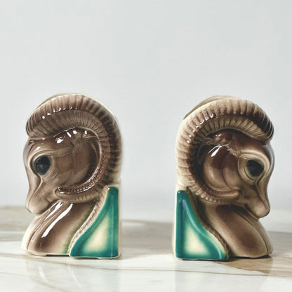 Royal Copley Ram Bookend Planters - Set