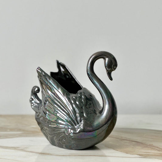 Iridescent Black Swan Planter
