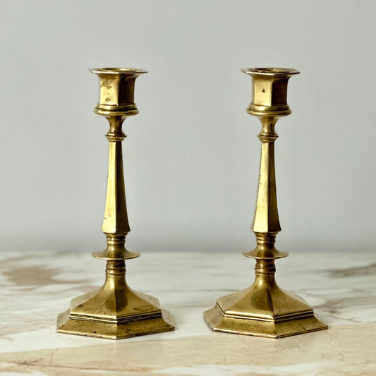 Jennings Brothers JB Brass Candlesticks - Pair