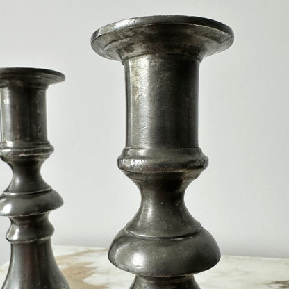 Colonial Casting Co Pewter Candlesticks - Pair