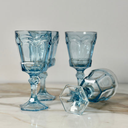 Fostoria Virginia Blue Wine Glasses - Single