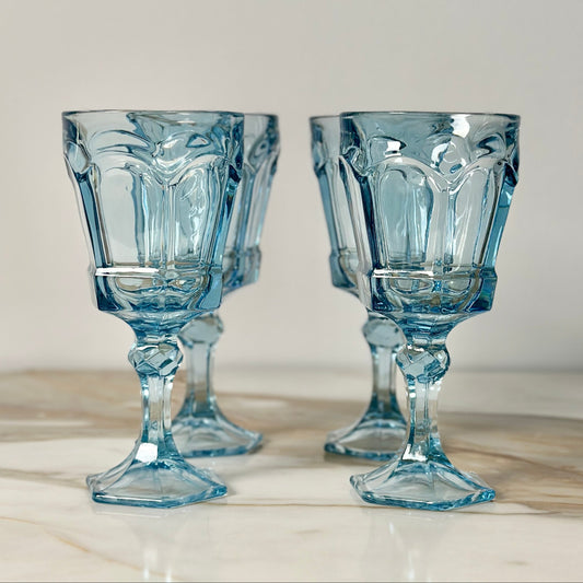 Fostoria Virginia Blue Wine Glasses - Single
