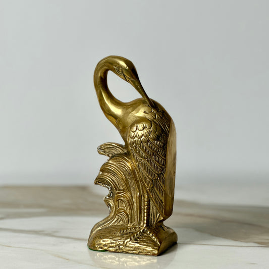 Brass Crane Bookend - Single