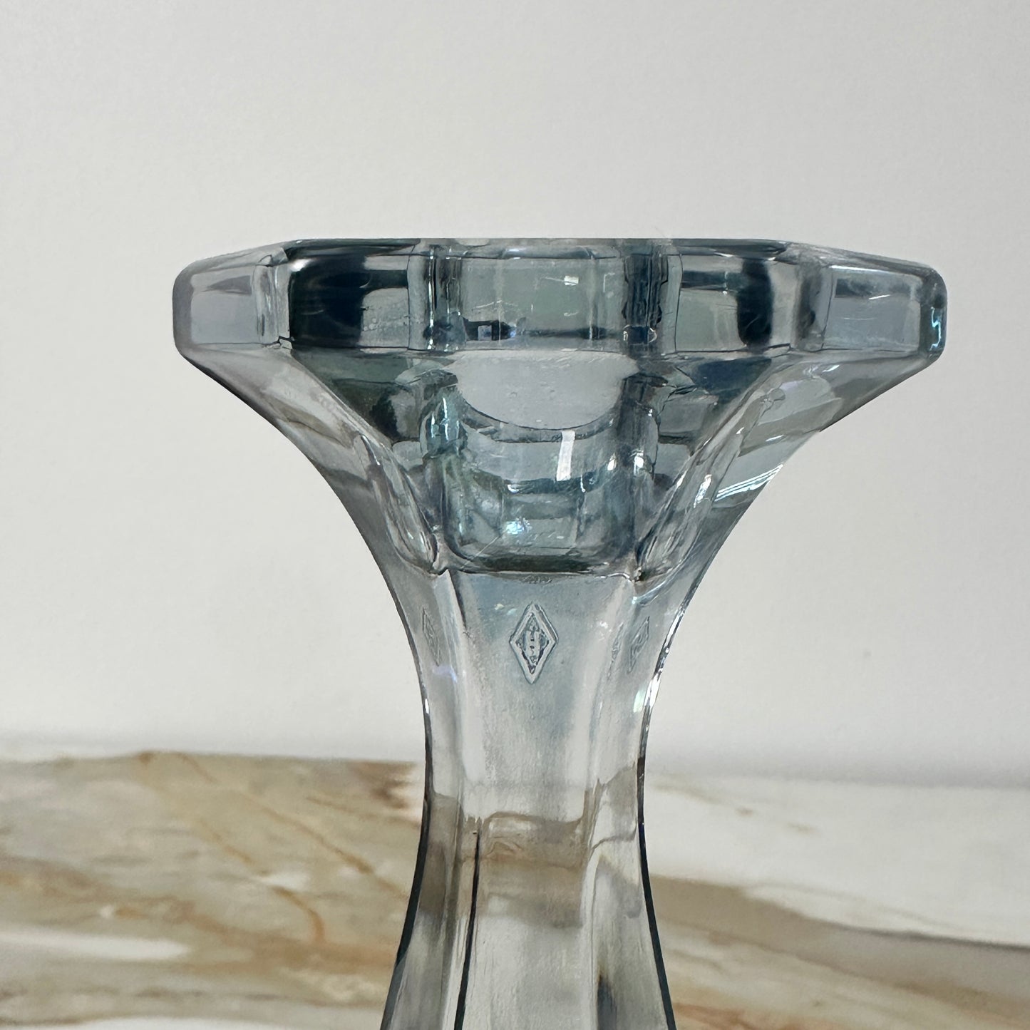 Heisey Patrician Blue Candlesticks - Pair