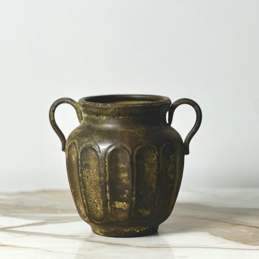 Double Handle Metal Vase