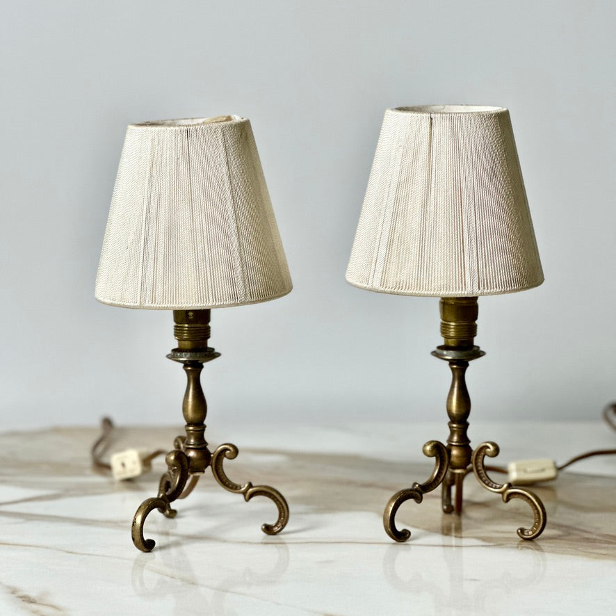Small Brass Desk Lamps - Pair