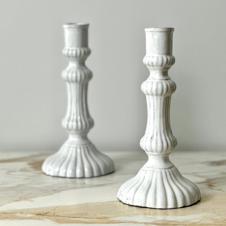 Astier de Villatte Peggy Candlesticks - Pair