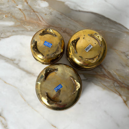 Brass Pot Planters - Set of Three