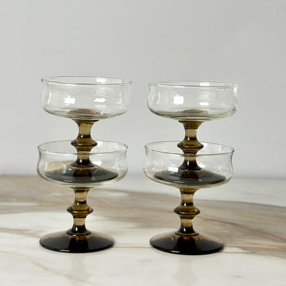 Libbey Tulip Brown Champagne Glasses - 4