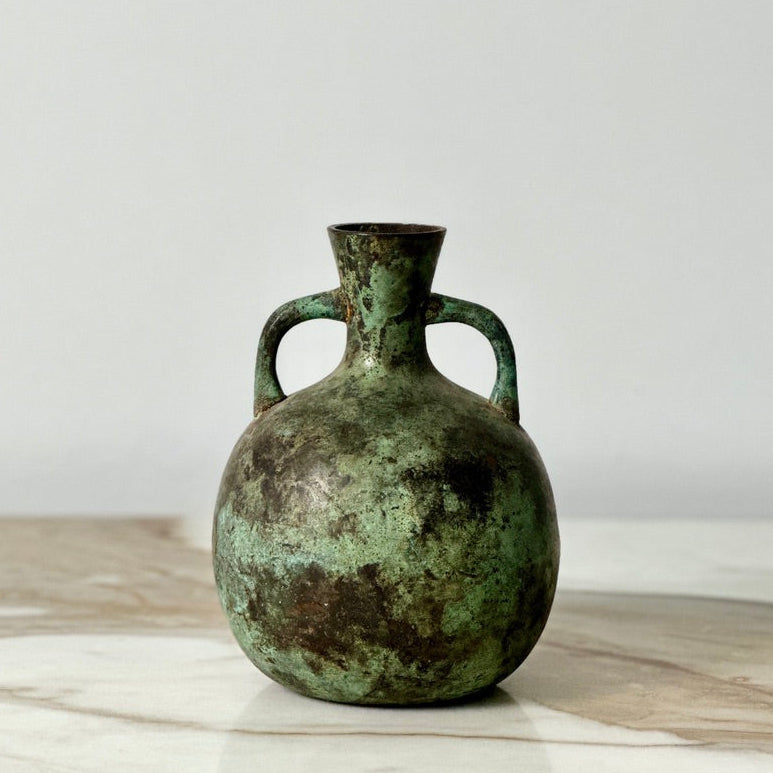 Metal Two Handle Vase