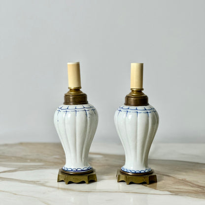 Small Delft Ship Lamps - Pair