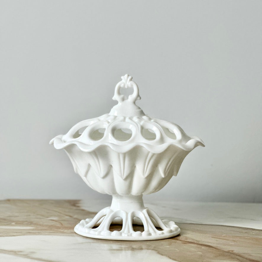 Fostoria Franklin Milk Glass Dish