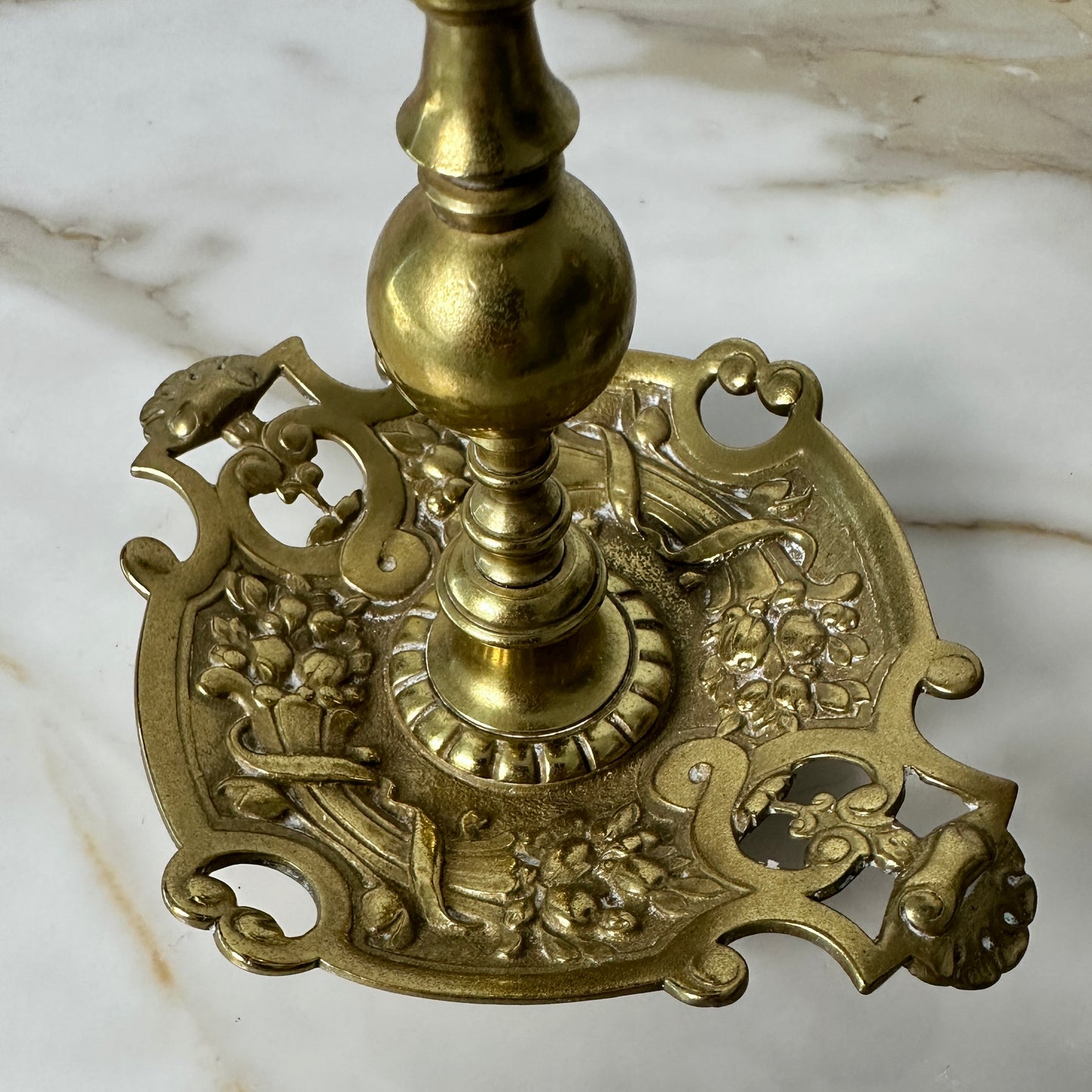 Ornate Brass Candlesticks - Pair
