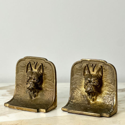 Cast Iron Bulldog Bookends - Pair
