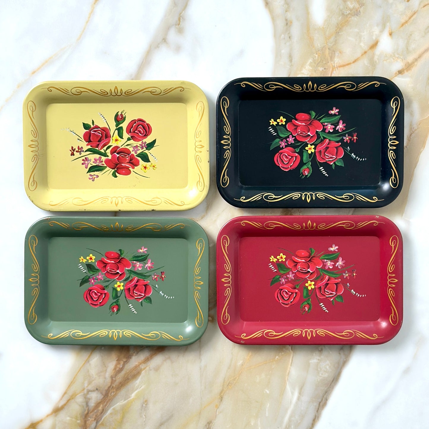 Small Hand-Painted Metal Tray