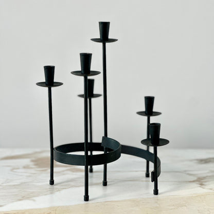 Swedish Metal Spiral Candelabra