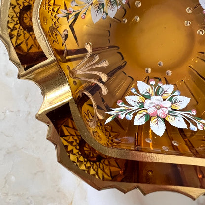Floral Glass Ashtray