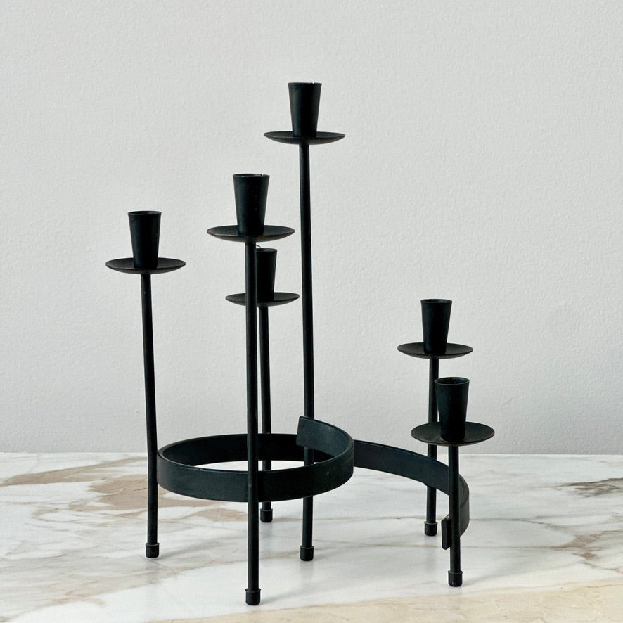 Swedish Metal Spiral Candelabra
