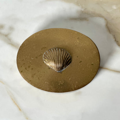 Woven Brass Box With Scallop Shell