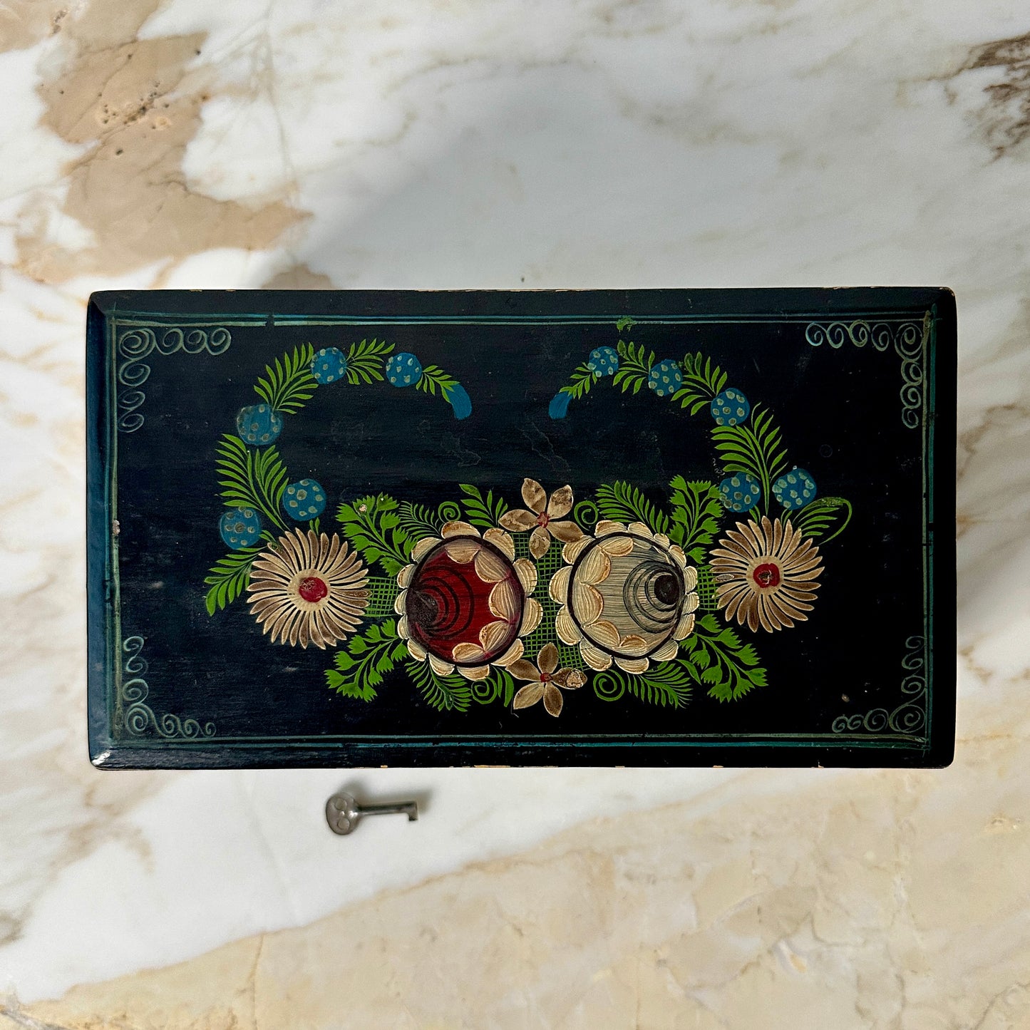 Mexican Lacquered Wood Box