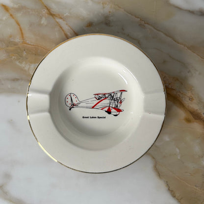 Scioramic Inc. Ceramic Biplane Ashtray