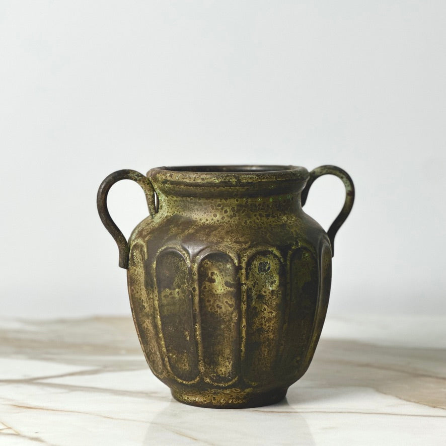 Double Handle Metal Vase