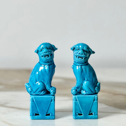 Small Turquoise Foo Dogs - Pair