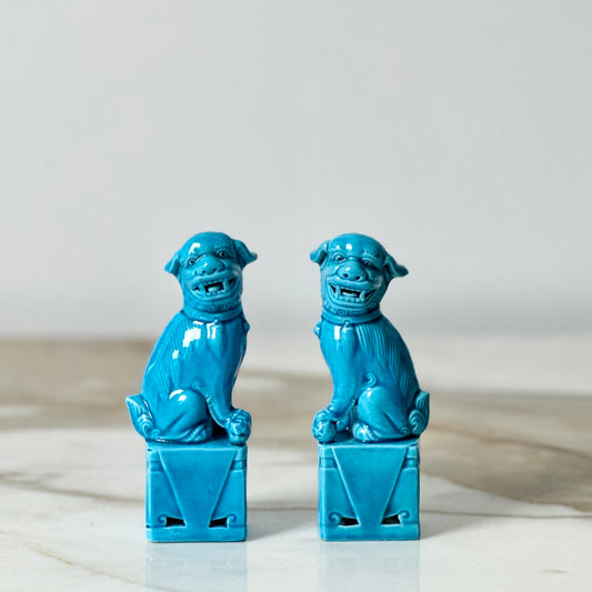 Small Turquoise Foo Dogs - Pair