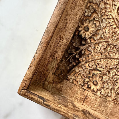 Wood Carved Serving Tray