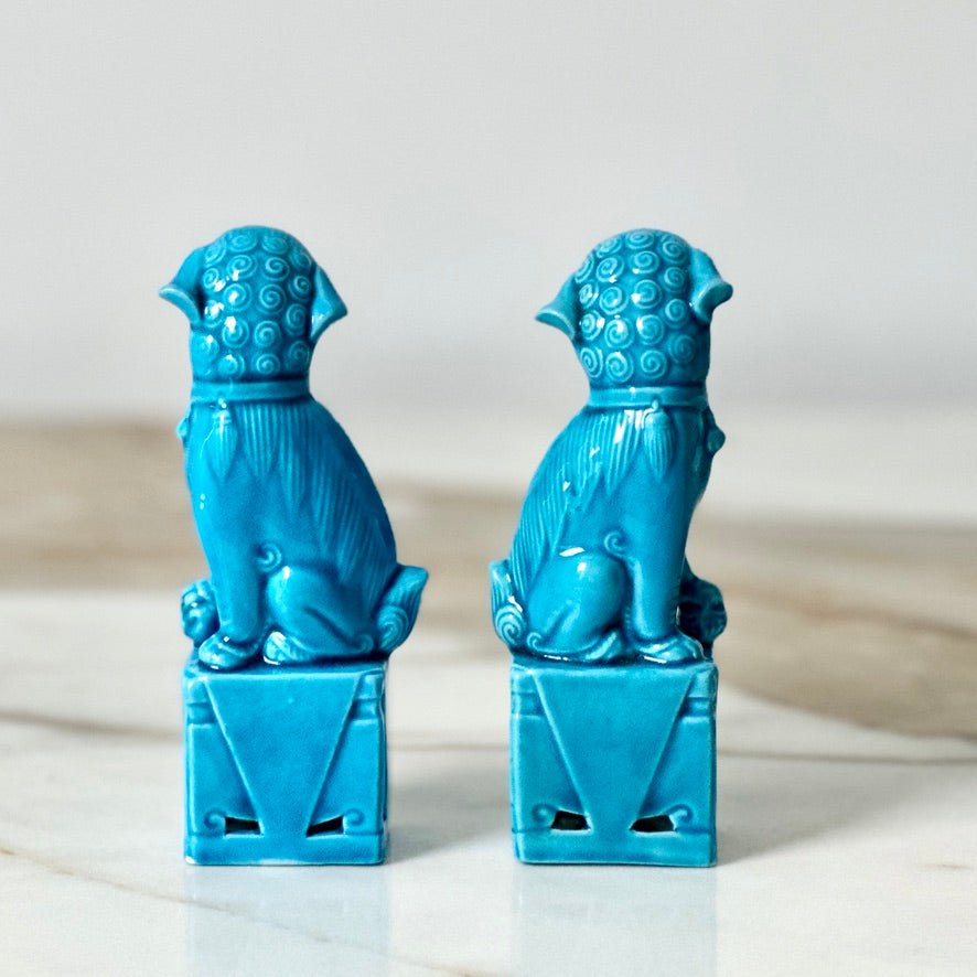 Small Turquoise Foo Dogs - Pair