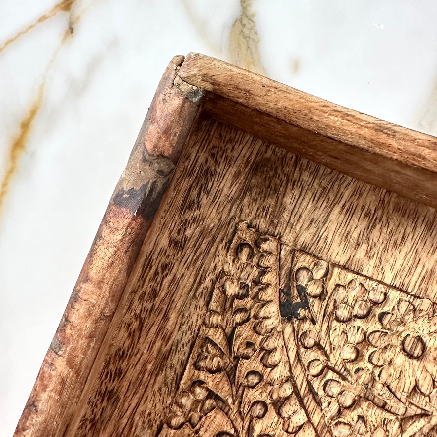 Wood Carved Serving Tray