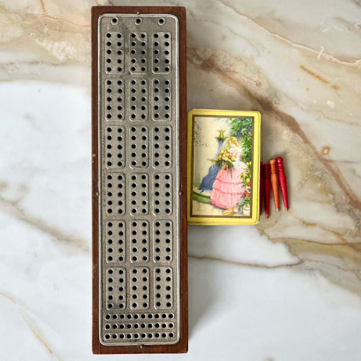 C.W. Le COUNT 1879 Cribbage Board