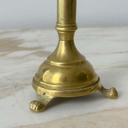Footed Brass Candlesticks - Pair