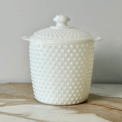 Hobnail Milk Glass Ice Bucket