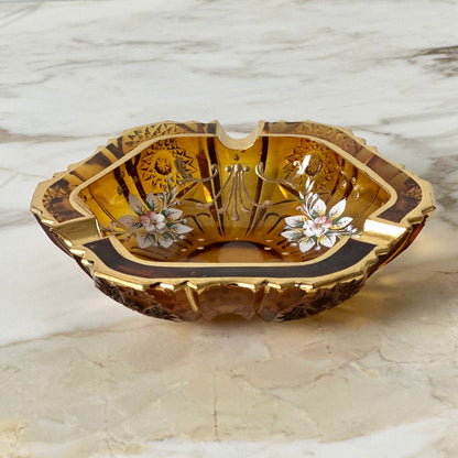 Floral Glass Ashtray