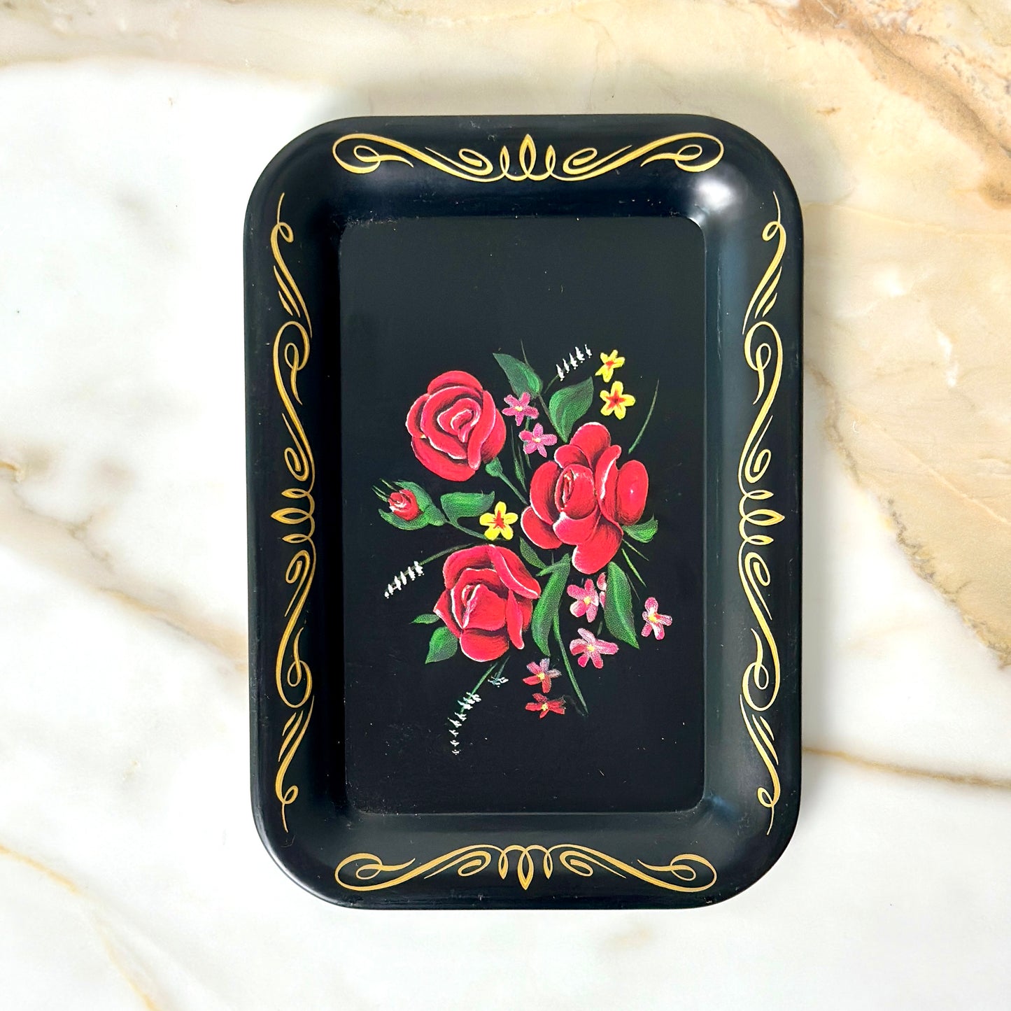 Small Hand-Painted Metal Tray