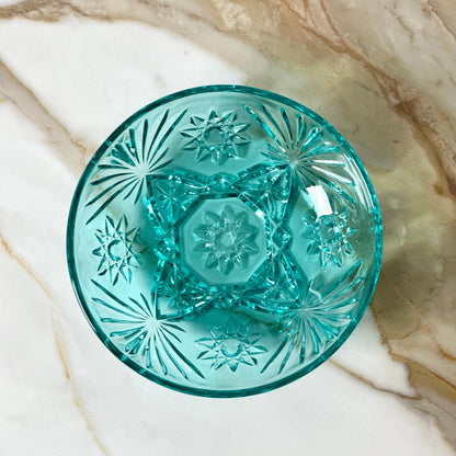 Anchor Hocking Turquoise Glass Star Bowl
